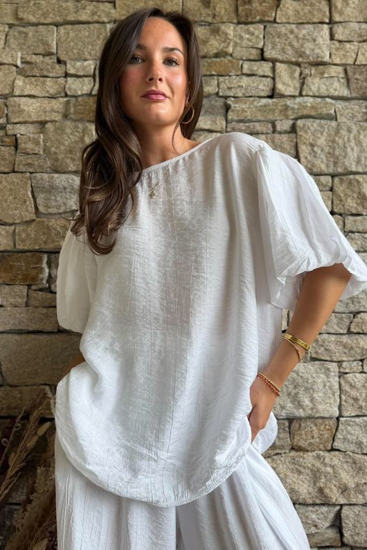Randles Puff Sleeve Blouse White